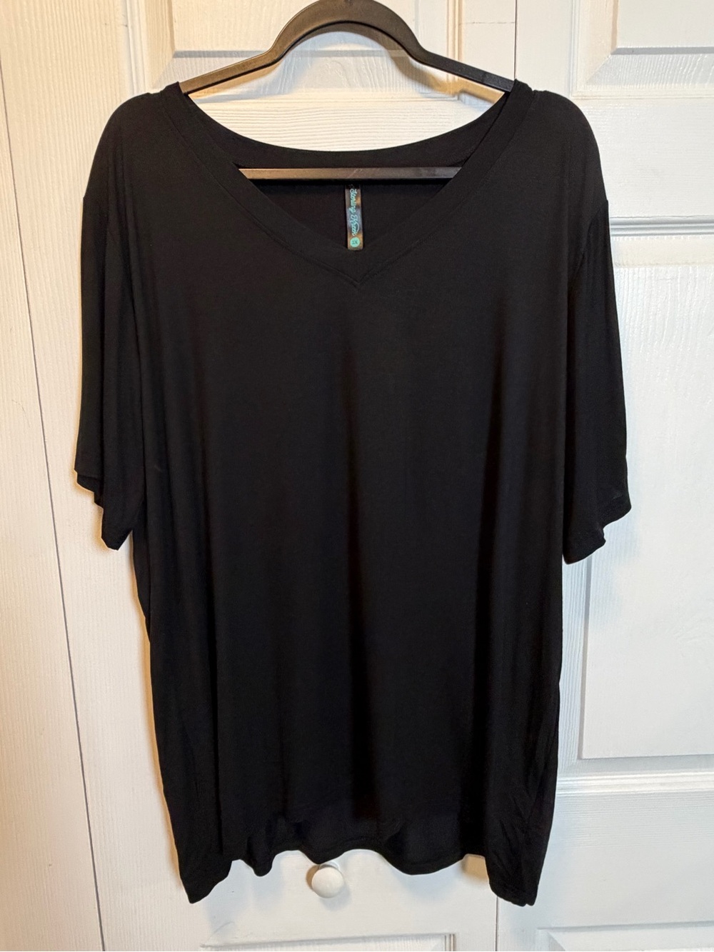 Sterling Kreek 2XL Black Modal V Neck Tunic Top Soft Stretch Plus Size